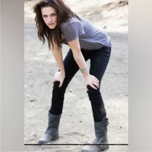 $389 Veronica Short Belted Brown Suede Leather Popular Moto Vintage Combat Boot - Picture 6 of 16